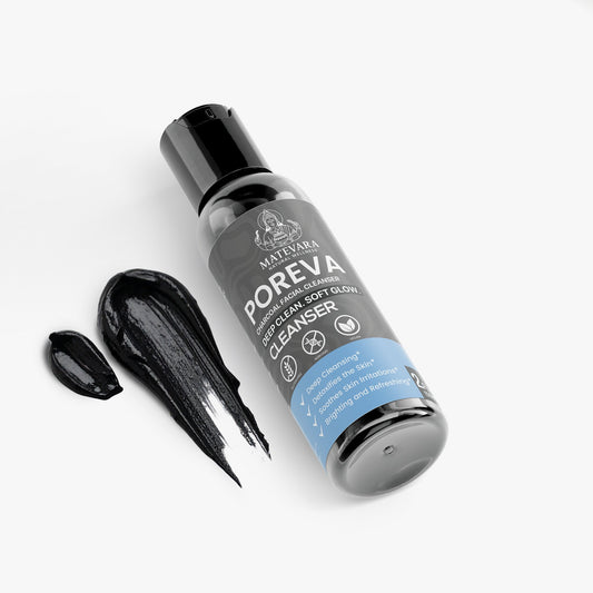 Poreva Charcoal Facial Cleanser | Paraben-Free Deep Cleansing Gel | 2 oz