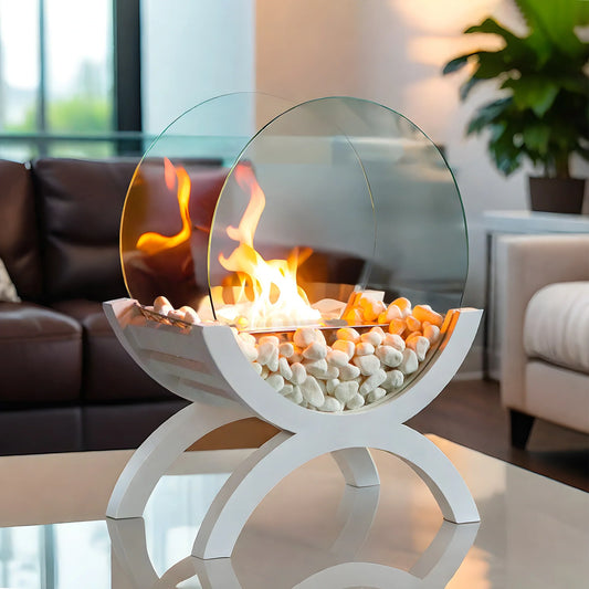 Round Tabletop Firepit 43cm H – Bio Ethanol