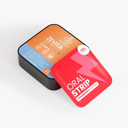 Zevita Energy Strips | Quick-Dissolve Oral Strips for| 30 Strips