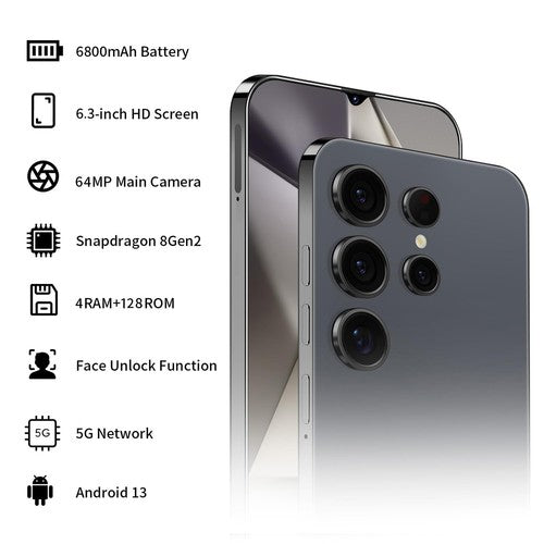 24 Unlocked Phone Smartphone 4inch 128GB Android14.0 6.8inch 6800mAh 5G