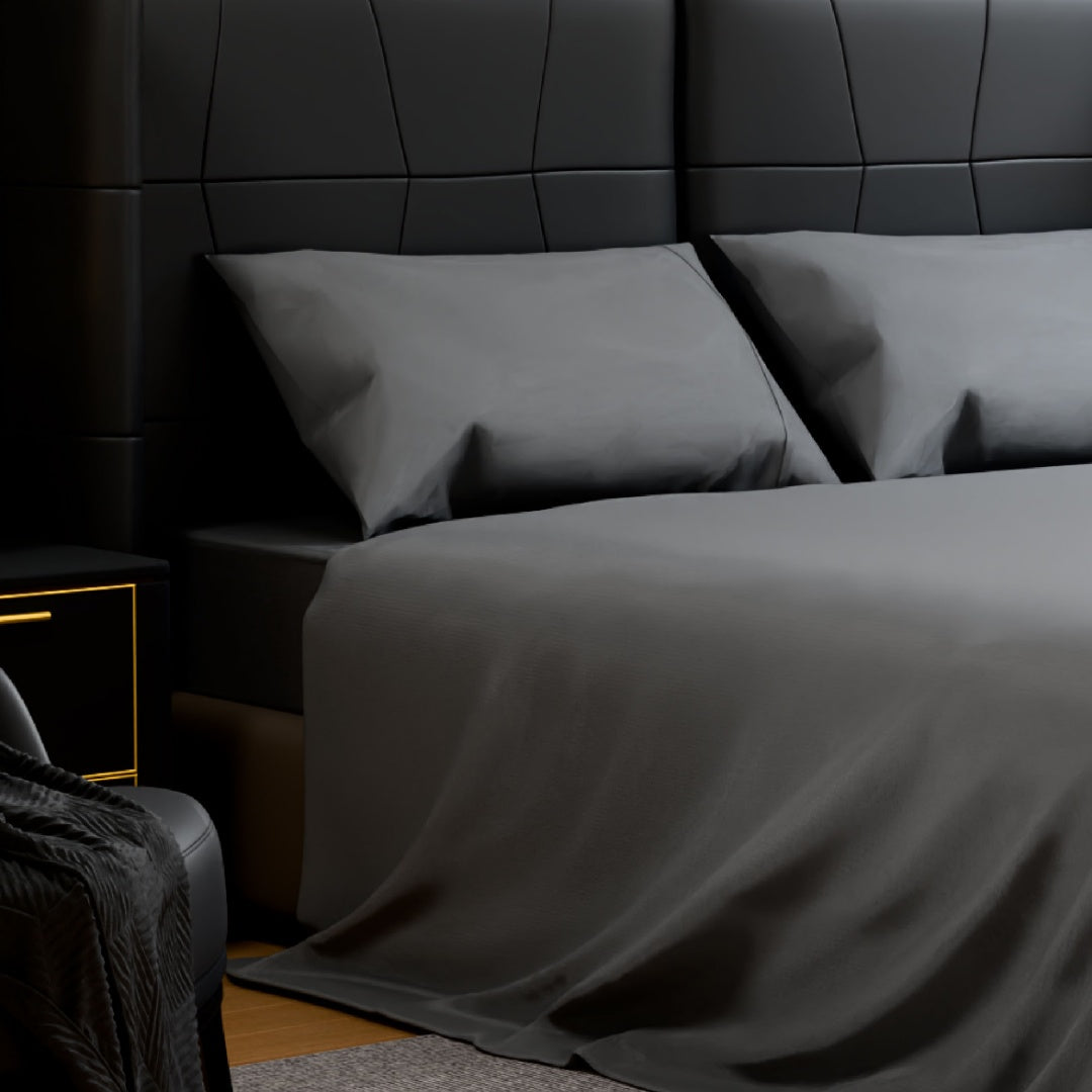 Bedding King Bed Sheets Set - 4 Piece Bedding - Brushed Microfiber - Shrinkage And Fade Resistant - Easy Care  King, Grey