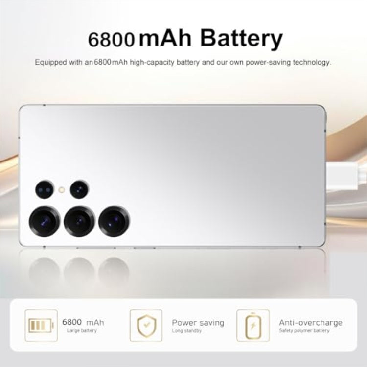 C25 Ultra Unlocked Phone,5G Smartphone 8GB 256GB 7.3-inch Android 14 Cell Phone 6800mAh Large Battery Dual SIM Face GPS