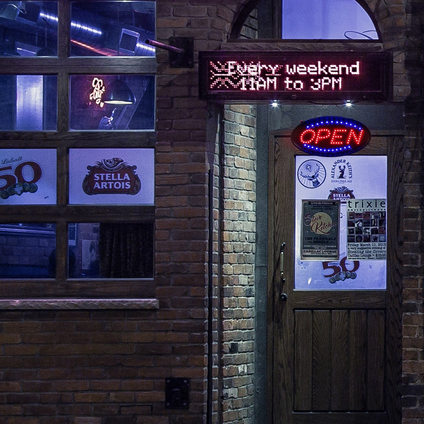 1Pc Ultra Bright LED Neon Open Sign Normal Lighting Store Business Sign Animated Motion