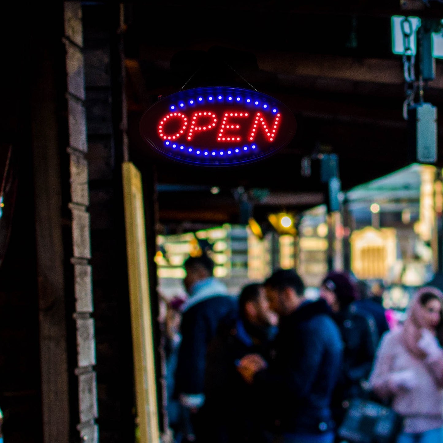 1Pc Ultra Bright LED Neon Open Sign Normal Lighting Store Business Sign Animated Motion