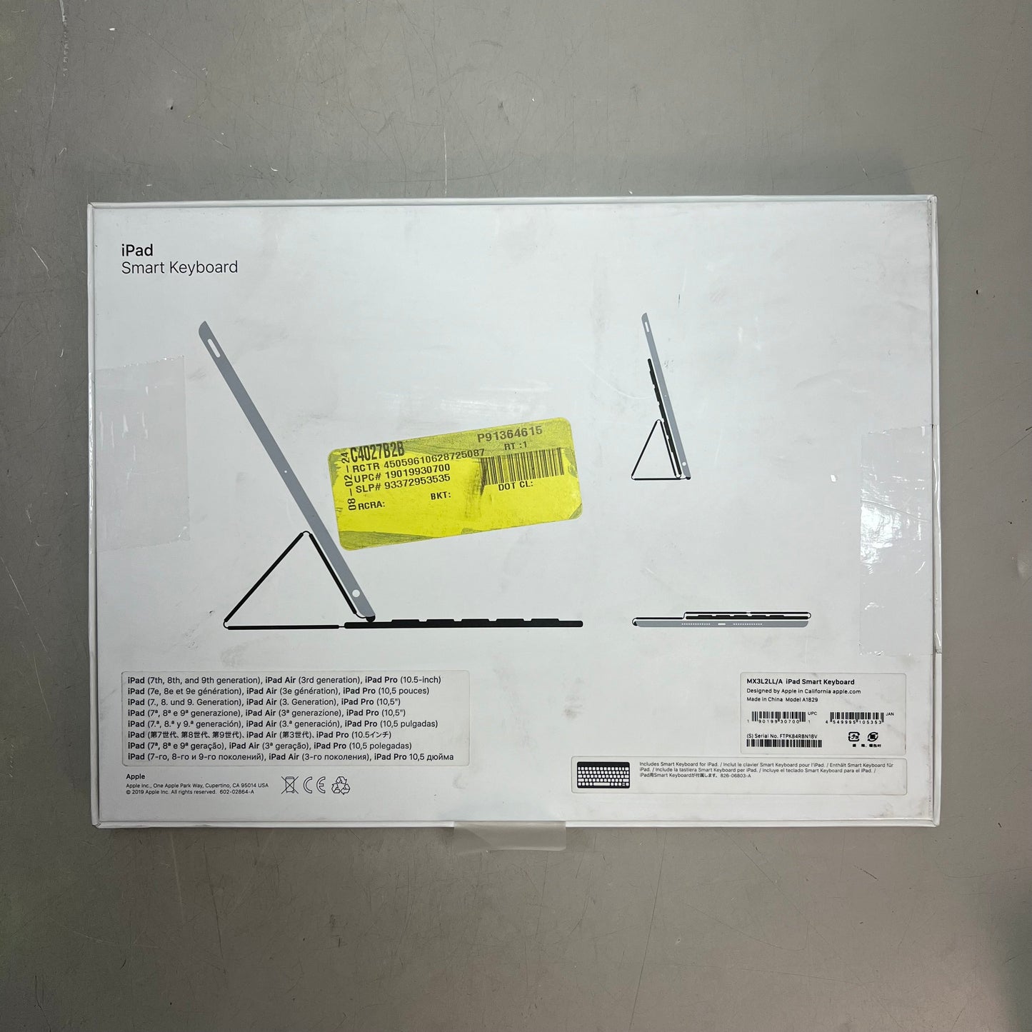 APPLE Smart Keyboard For IPad 7th-9th Generation Black MX3L2LL/A (Return)