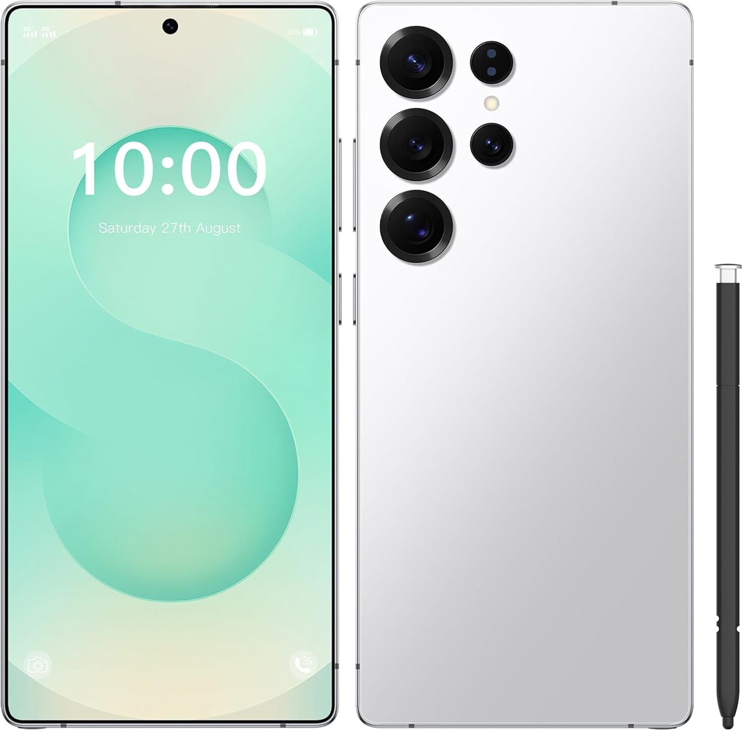 C25 Ultra Unlocked Phone,5G Smartphone 8GB 256GB 7.3-inch Android 14 Cell Phone 6800mAh Large Battery Dual SIM Face GPS