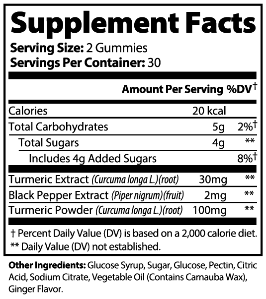 Curmerra Turmeric Gummies | Joint Comfort and Mobility | 60 Count