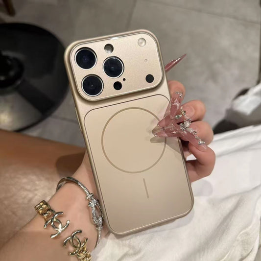 Solid Color All-inclusive Magnetic Phone Case Nano Frosted Glass For Magsafe Phone Case For I Phone 17 Air 16 15 14 13 Pro Max Magnetic Wireless Charge Armor Cover