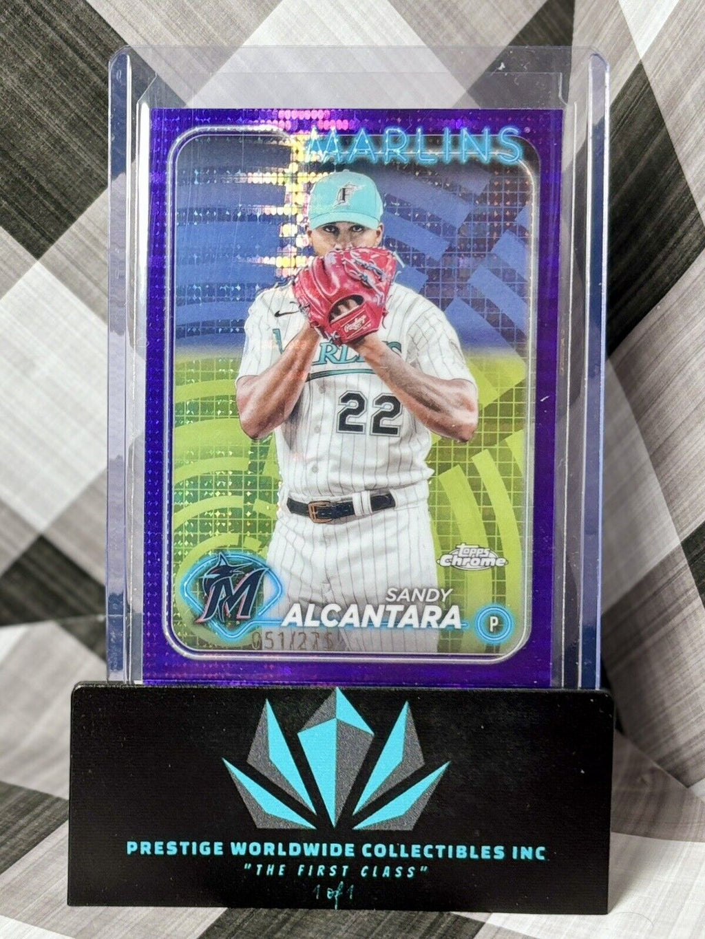 Sandy Alcantara 2024 Topps Chrome Sonar Purple Refractor /275 #138 Miami