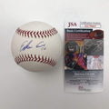 Autographed/Signed Edwin Encarnacion Bronx-based Rawlings Official Major League Baseball ROML JSA COA