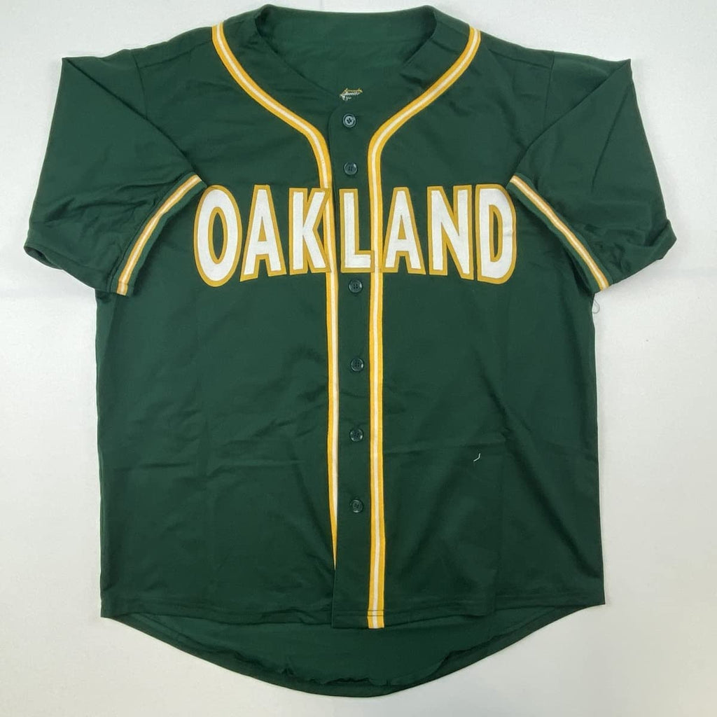 Autographed/Signed Rollie Fingers Oakland Green Baseball Jersey JSA COA