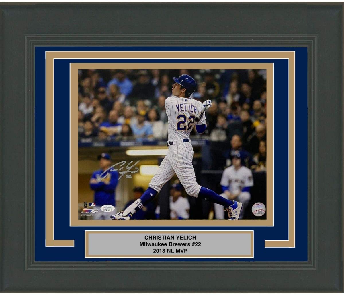 Framed Autographed/Signed Christian Yelich 11x14 Baseball Photo JSA COA