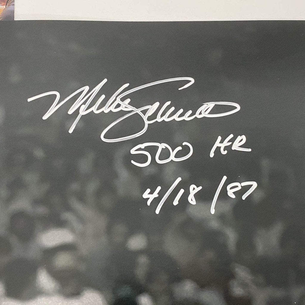 Autographed/Signed Mike Schmidt 500th HR Inscribed Philadelphia 16x20 Baseball Photo JSA COA