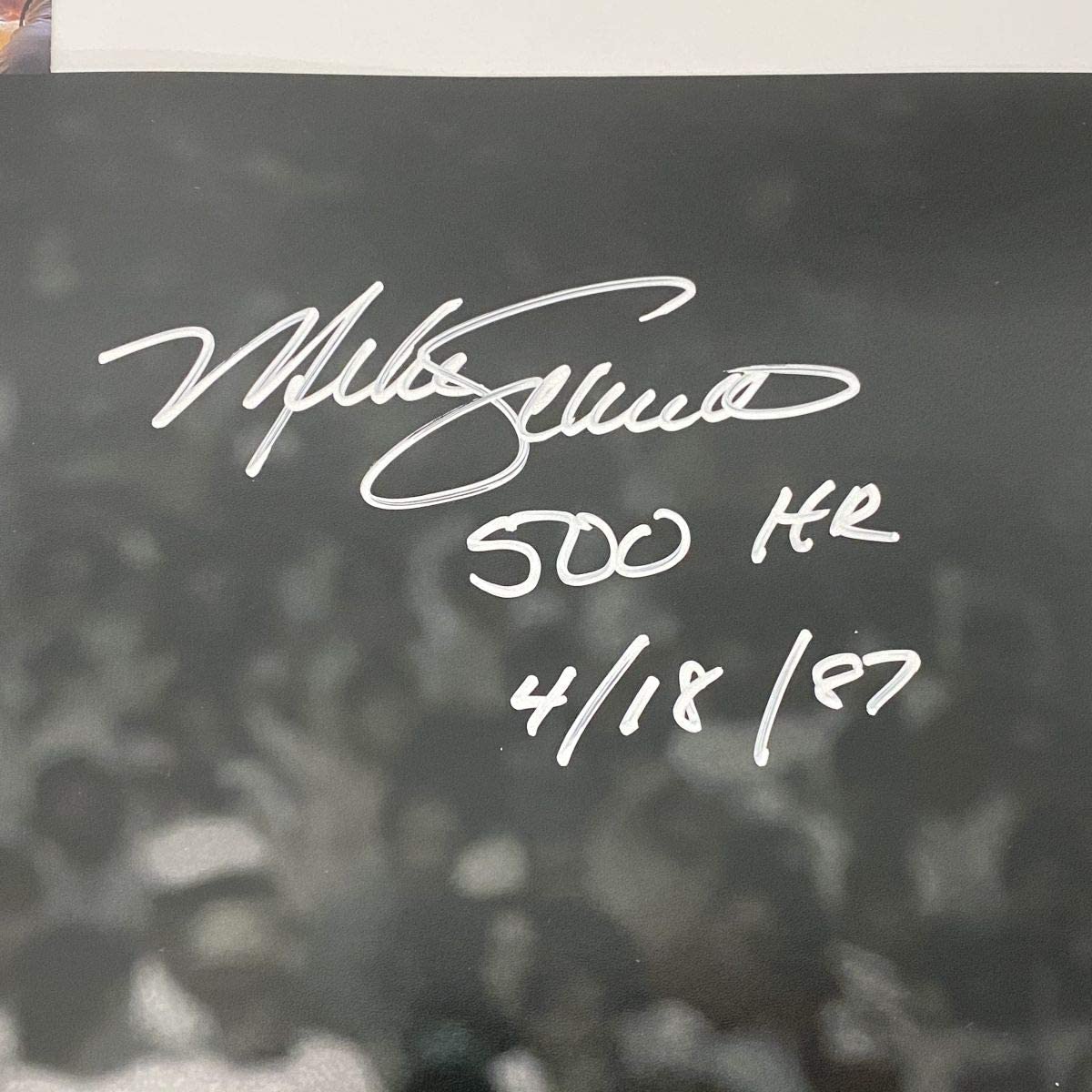 Autographed/Signed Mike Schmidt 500th HR Inscribed Philadelphia 16x20 Baseball Photo JSA COA