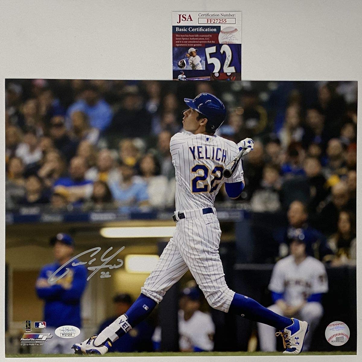 Autographed/Signed Christian Yelich Milwaukee 11x14 Baseball Photo JSA COA