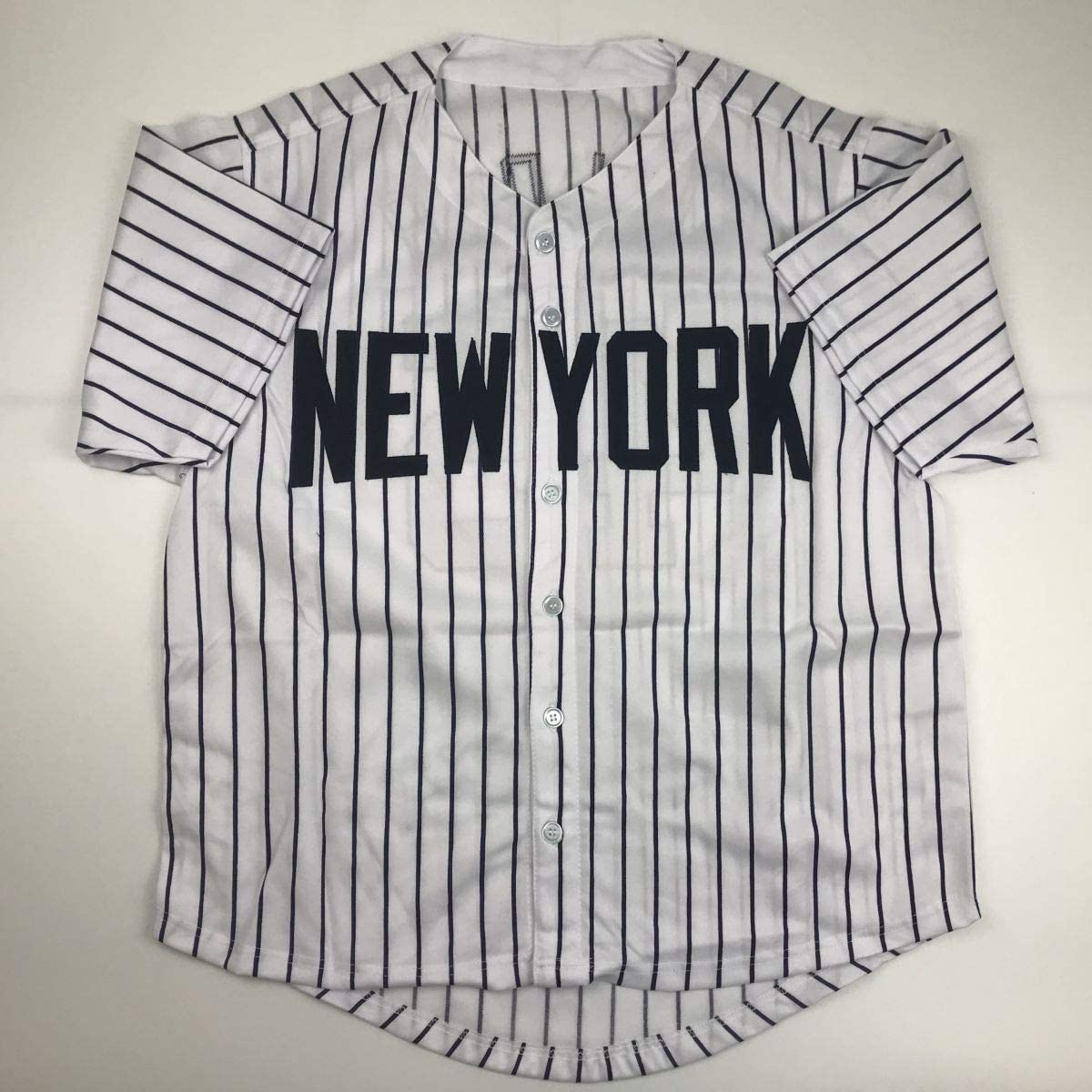 Autographed/Signed Cecil Fielder New York Pinstripe Baseball Jersey JSA COA