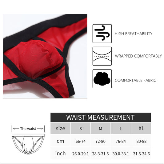Ice Silk Net Yarn Transparent Men's Thong Sexy Sexy Underwear Gay Pants