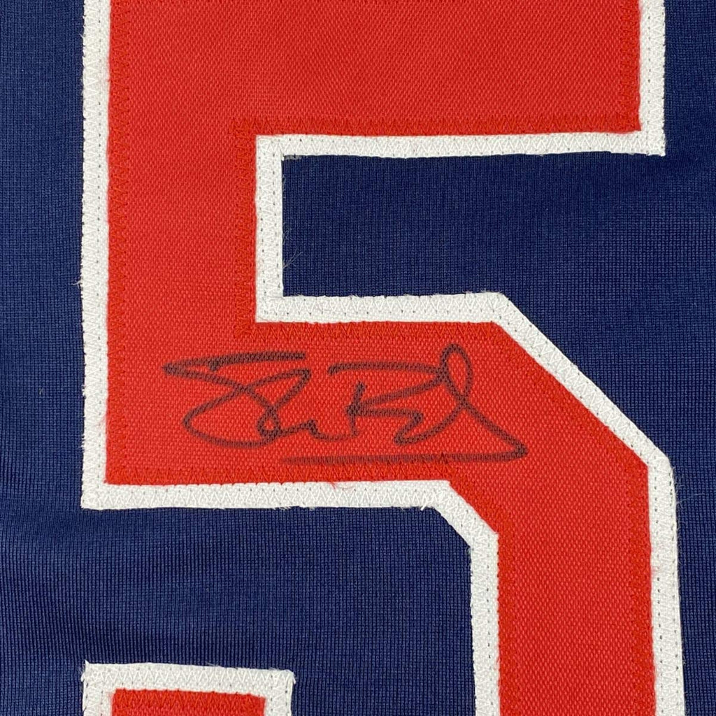 Autographed/Signed Shane Bieber Cleveland Blue Baseball Jersey JSA COA