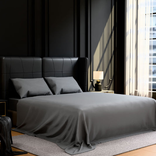 Bedding King Bed Sheets Set - 4 Piece Bedding - Brushed Microfiber - Shrinkage And Fade Resistant - Easy Care  King, Grey