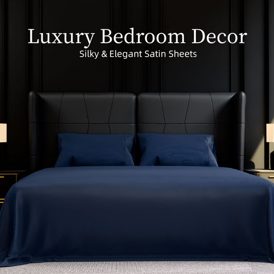 Bedding King Bed Sheets Set - 4 Piece Bedding - Brushed Microfiber - Shrinkage And Fade Resistant - Easy Care King, Navy Blue