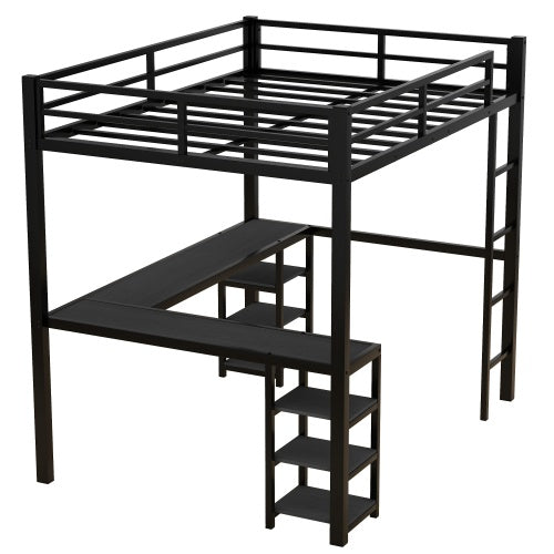 All Metal Loft Bed With Desk And Shelf