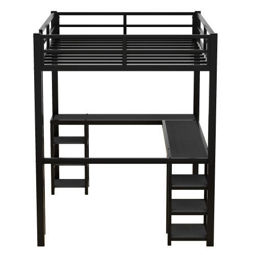 All Metal Loft Bed With Desk And Shelf
