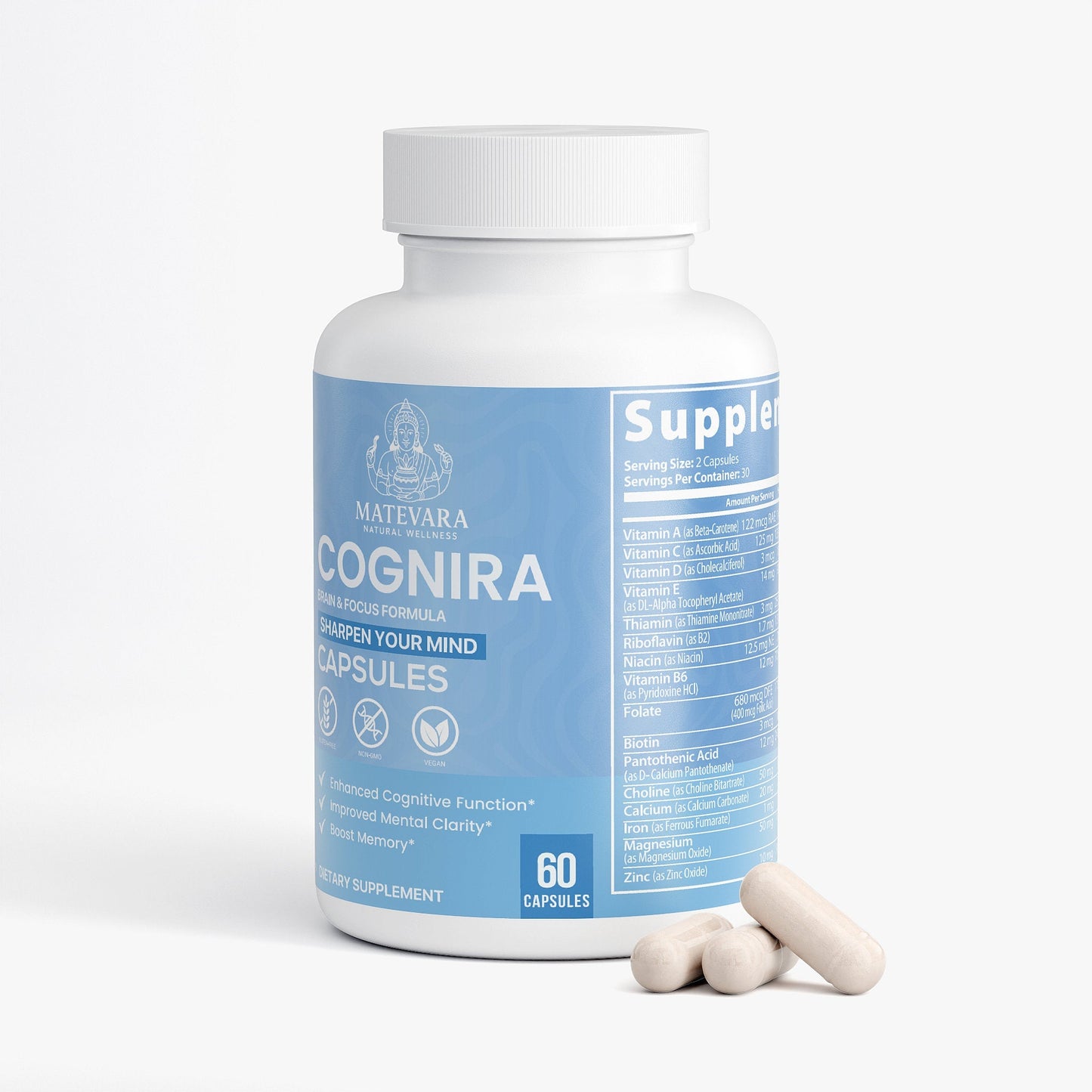 Cognira Daily Dietary Support | Cognitive Support | 60 Vegan Capsules