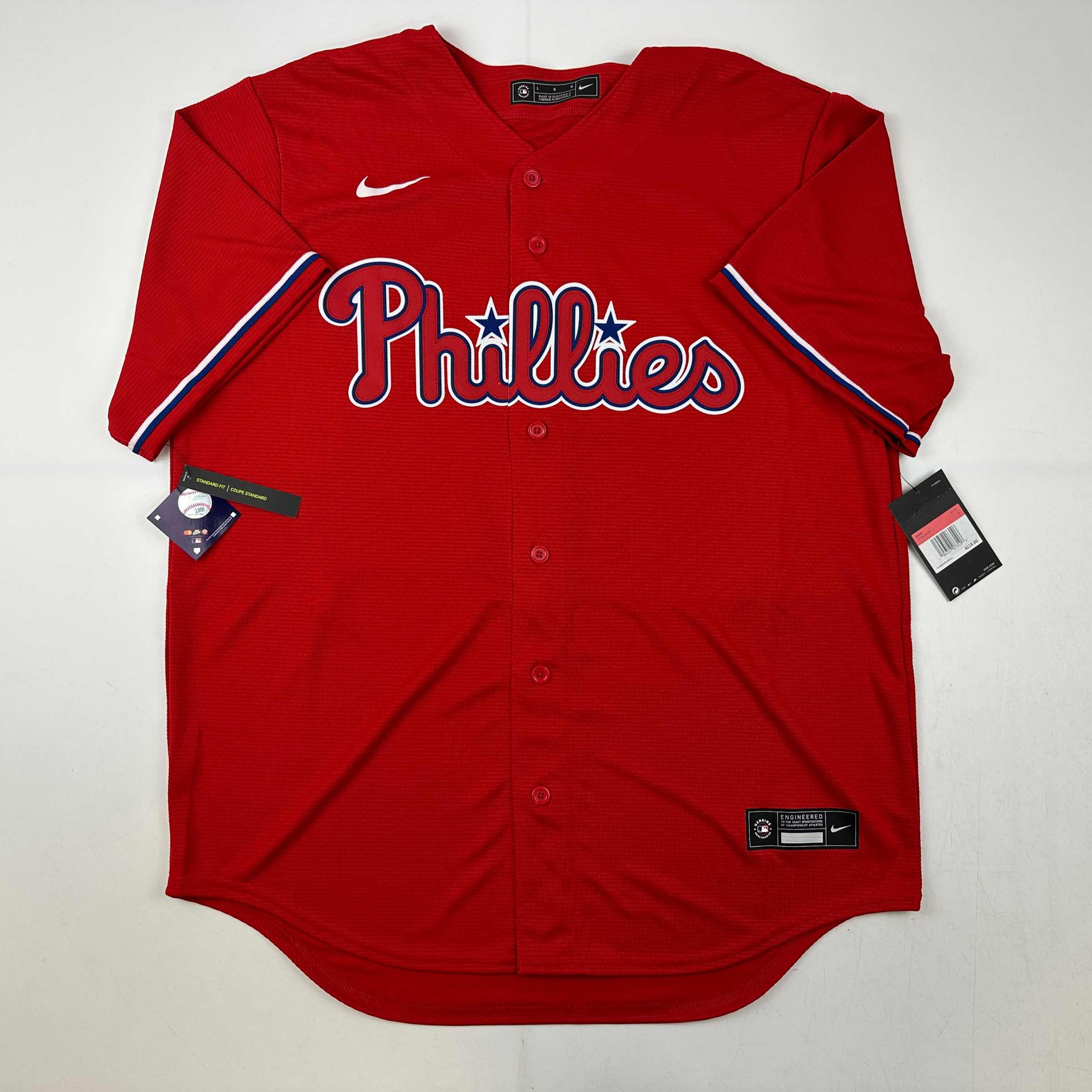 Autographed/Signed Bryce Harper 21 NL MVP Philadelphia Red Replica Baseball Jersey Fanatics & MLB COA