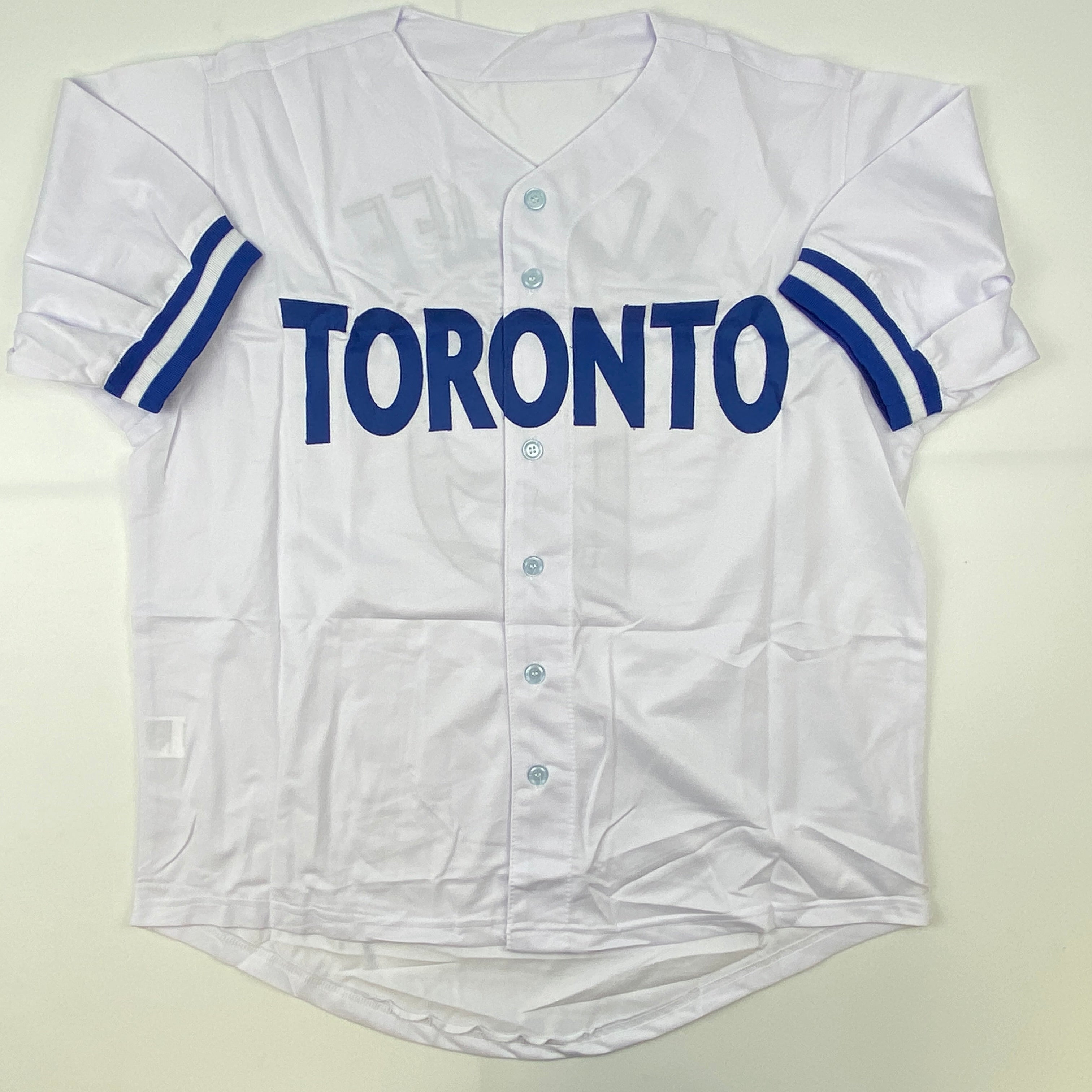 Autographed/Signed Fred McGriff Toronto White Baseball Jersey JSA COA