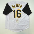 Autographed/Signed Al Oliver Pittsburgh White Baseball Jersey JSA COA