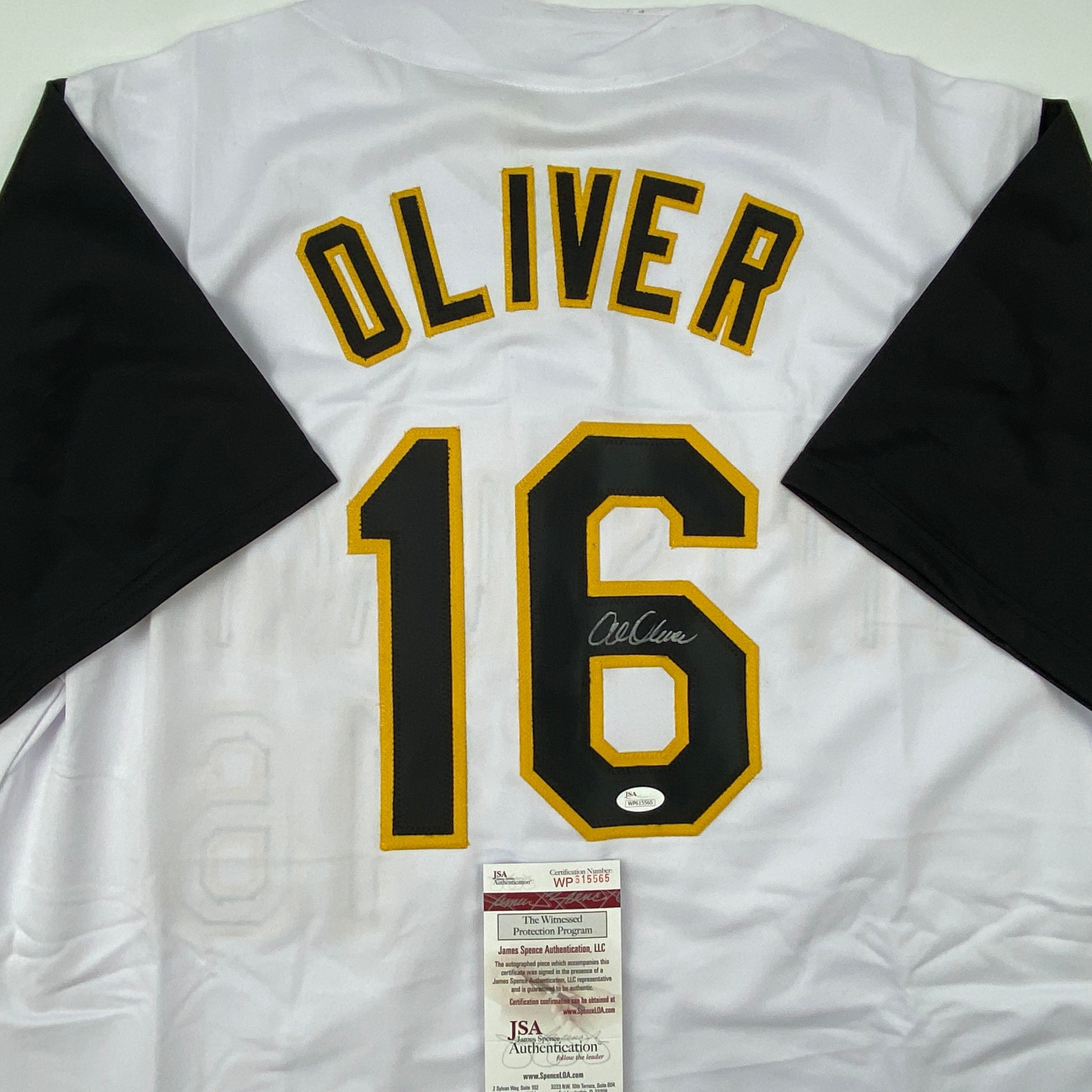 Autographed/Signed Al Oliver Pittsburgh White Baseball Jersey JSA COA