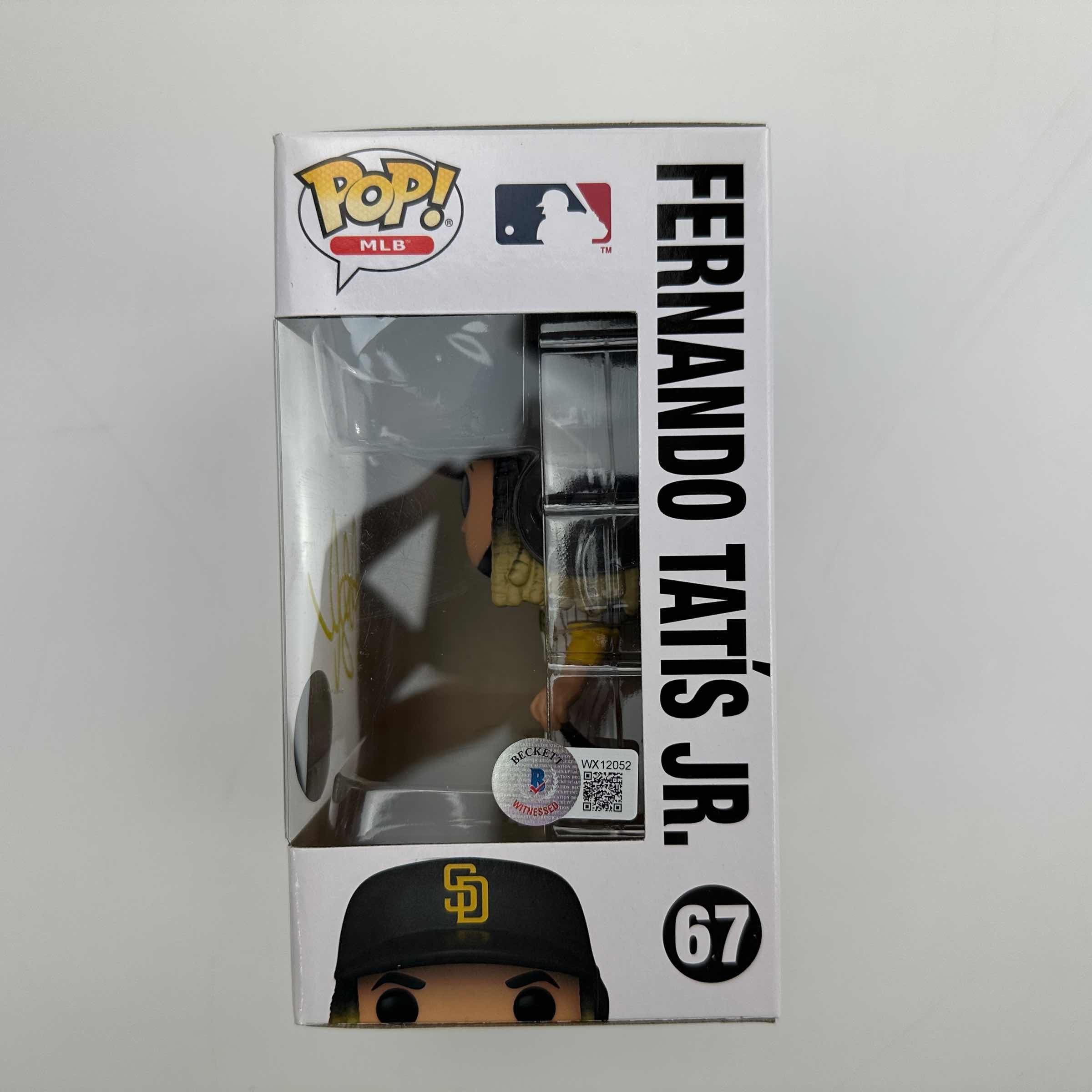 Autographed/Signed Fernando Tatis Jr. San Diego Padres #67 Funko Pop MLB Baseball Figurine Beckett BAS COA