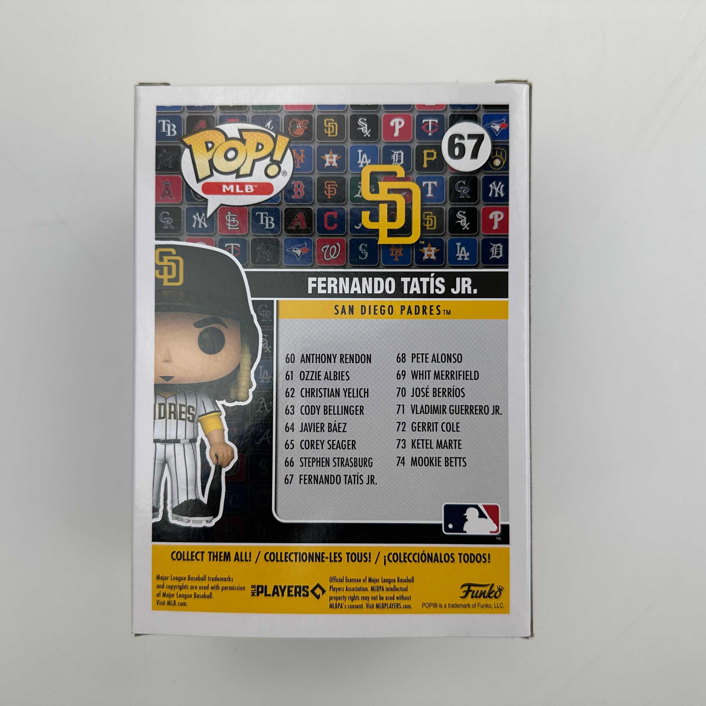 Autographed/Signed Fernando Tatis Jr. San Diego Padres #67 Funko Pop MLB Baseball Figurine Beckett BAS COA