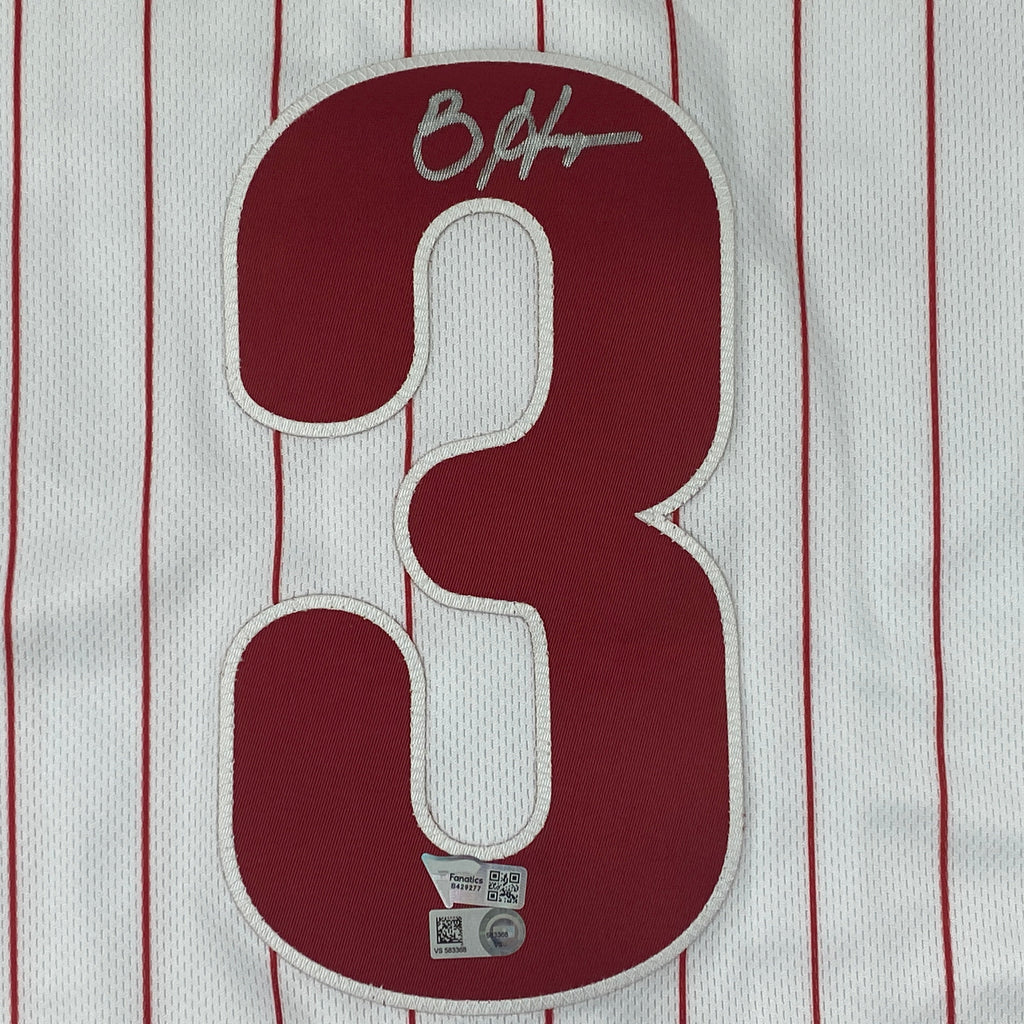 Autographed/Signed Bryce Harper Philadelphia Pinstripe Authentic Baseball Jersey Fanatics & MLB COA