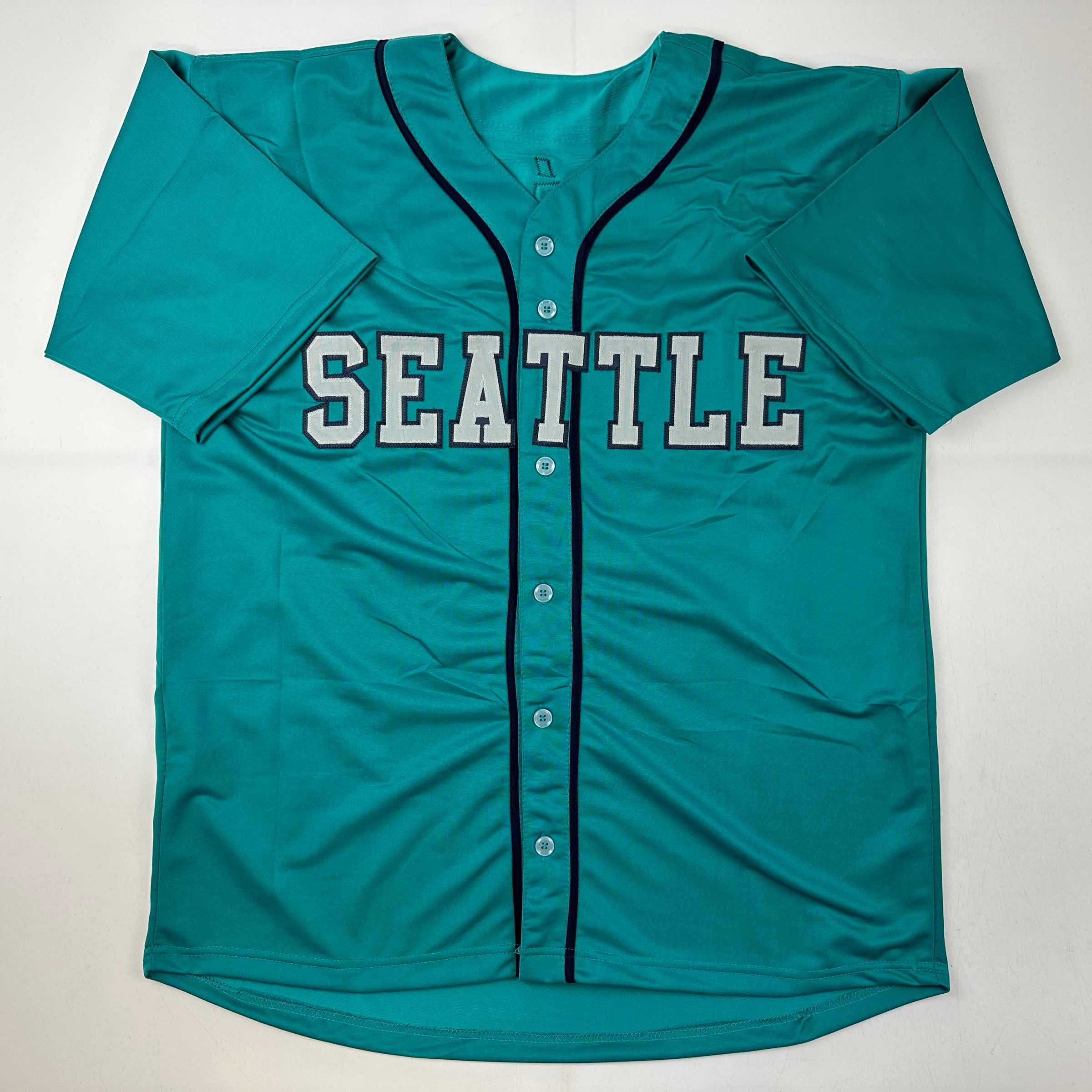 Autographed/Signed Felix Hernandez Seattle Teal Baseball Jersey JSA COA