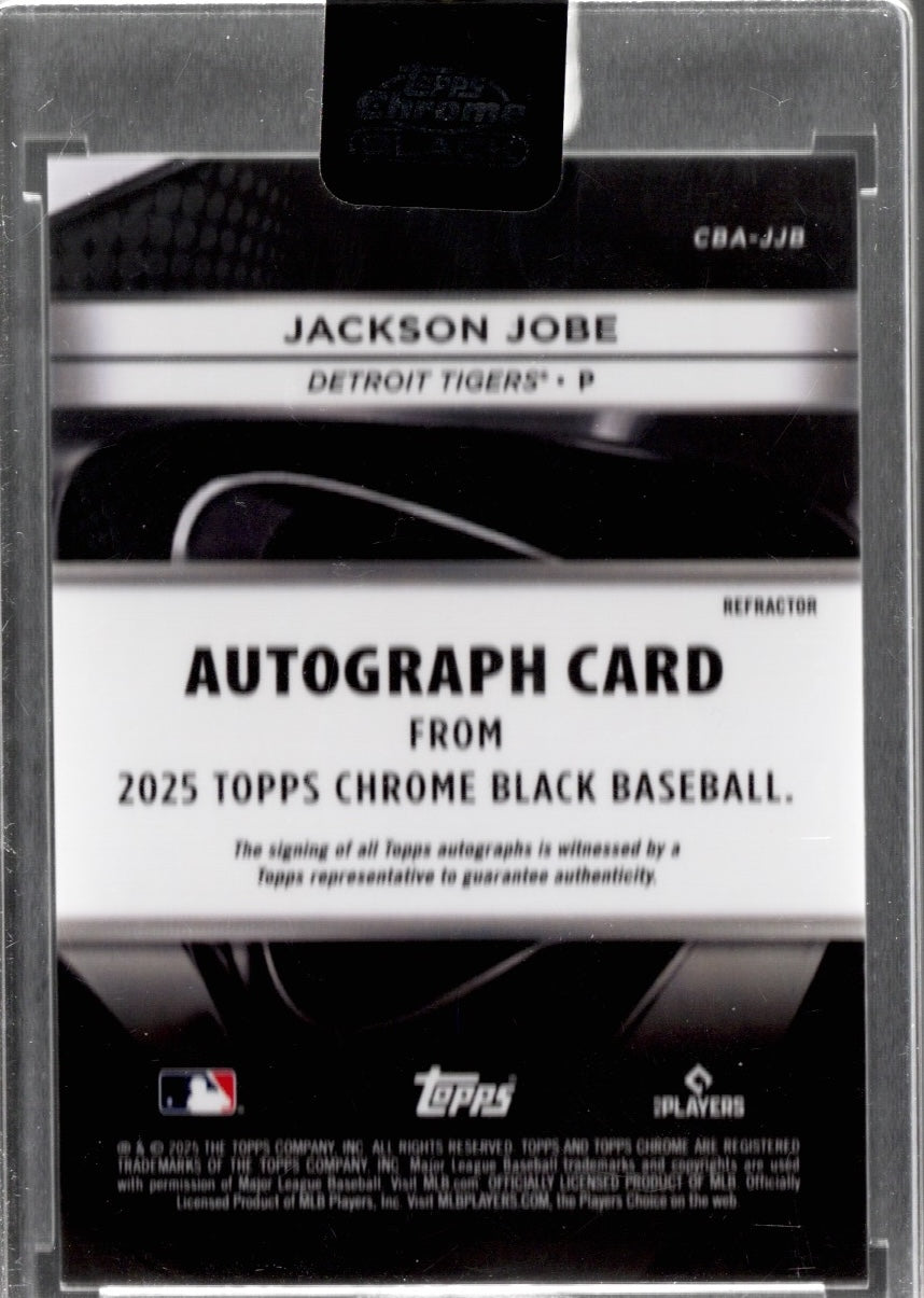 2025 Topps Chrome Black Jackson Jobe #CBAJJB Refractor Auto /199 Detroit Rookie RC Baseball Card