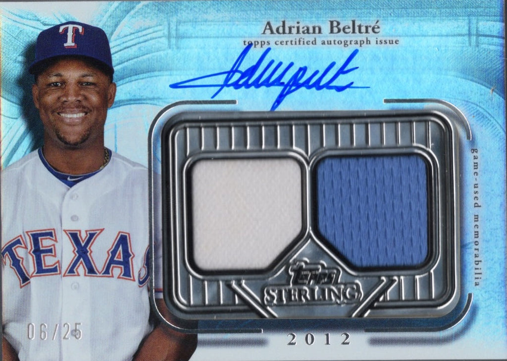 2025 Topps Sterling Adrian Beltre #SSAAB Sterling Seasons 2012 Relic Auto /25 Texas Baseball Card