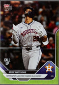 2025 Topps Now Brice Matthews #449 Gold Foil /50 Houston Rookie RC Baseball Card
