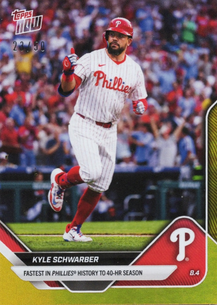 2025 Topps Now Kyle Schwarber #515 Gold Foil /50 Philadelphia Baseball Card