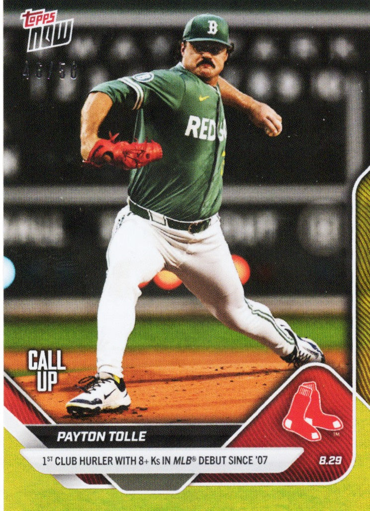 2025 Topps Now Payton Tolle #626 Gold Foil /50 Boston Rookie RC Baseball Card