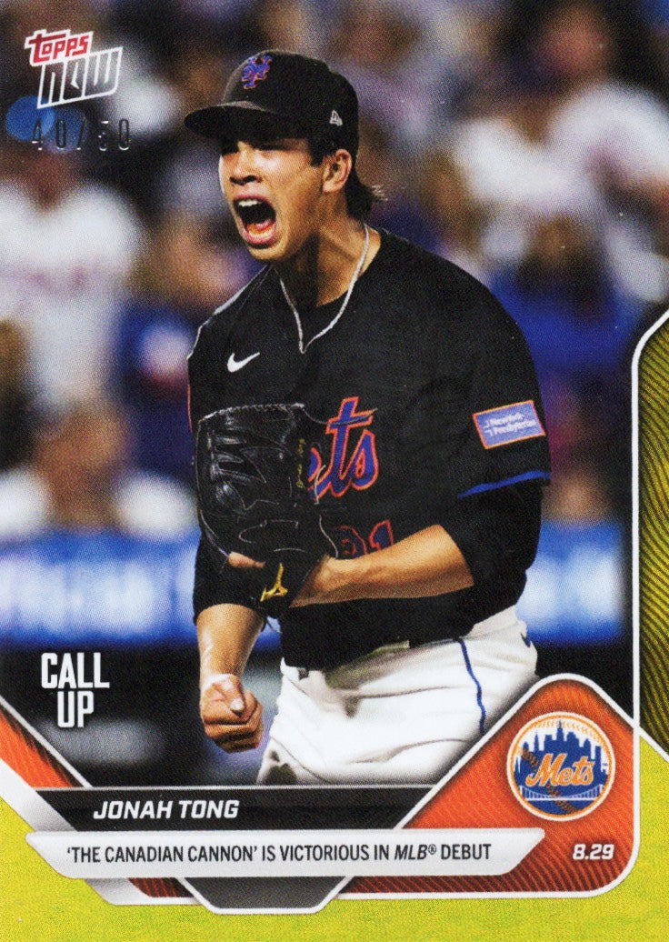 2025 Topps Now Jonah Tong #628 Gold Foil /50 New York National Rookie RC Baseball Card