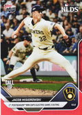 2025 Topps Now Jacob Misiorowski #833 Red Foil /5 Milwaukee Rookie RC Baseball Card