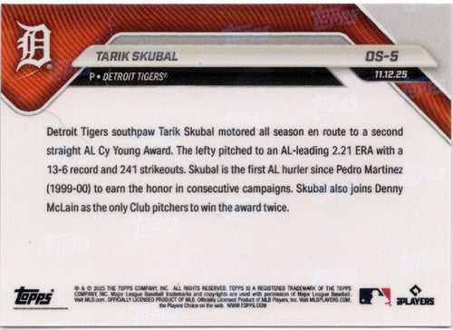 2025 Topps Now Tarik Skubal #OS5 Gold Foil /50 Detroit Baseball Card