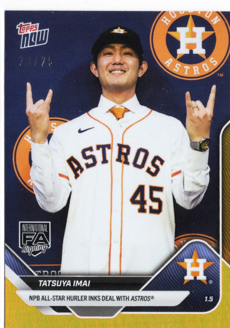 2025 Topps Now Tatsuya Imai #OS12 Orange Foil /25 Houston Rookie RC Baseball Card
