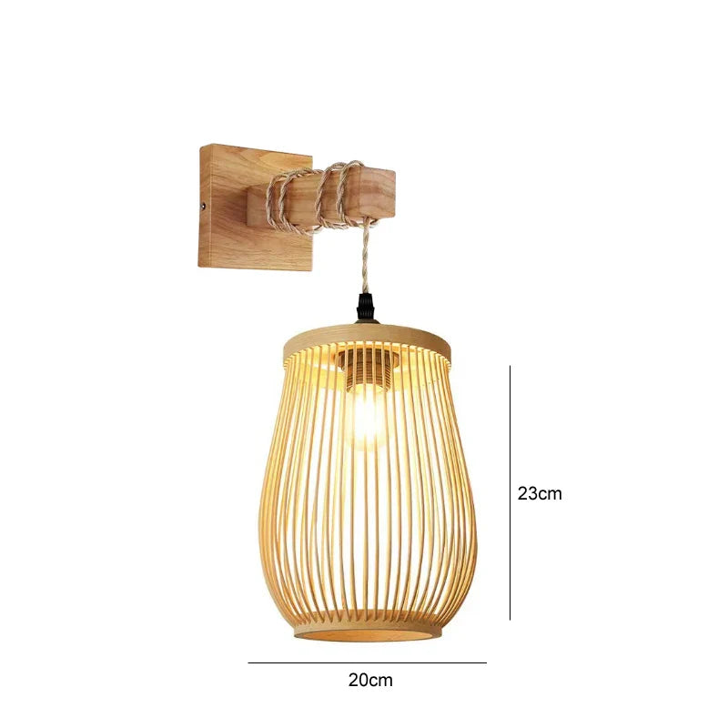 DecorBites™ Bamboo Pendant Ceiling Light Rattan