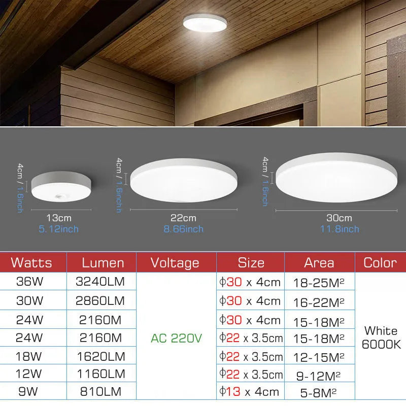 DecorBites™ LED Ceiling Lamp with Radar Motion Sensor | Smart Home Lighting 24W 36W 30cm