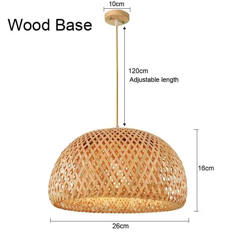DecorBites™ Bamboo Pendant Ceiling Light Rattan