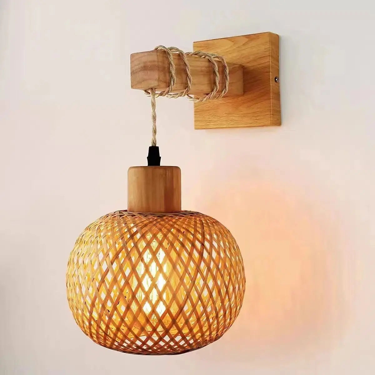 DecorBites™ Bamboo Pendant Ceiling Light Rattan