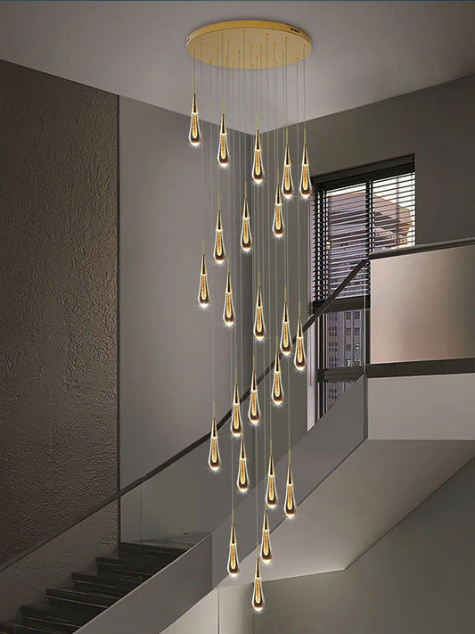 DecorBites™ Crystal Pendant Chandelier for High Ceilings