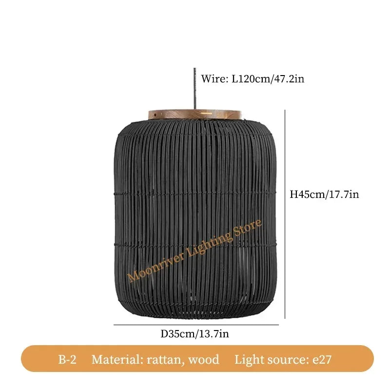 Rattan Teahouse Pendant Light